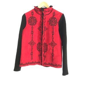 Coldwater Creek vintage native red black jacket size M